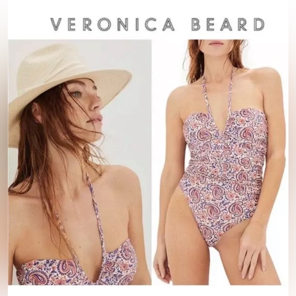 Veronica Beard Hazina Paisley Ruched One-Piece Swimsuit, X-Small, $328 - Picture 7 of 14
